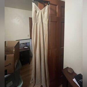 David’s Bridal Gold dress